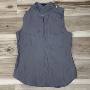 Theory Sleeveless Silk Blend Pocket Shirt Women’s Small
